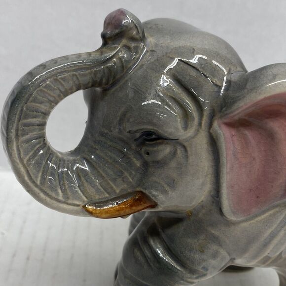 Vintage Florart Elephant Planter Hand Decorated Japan Ceramic - Picture 8 of 12